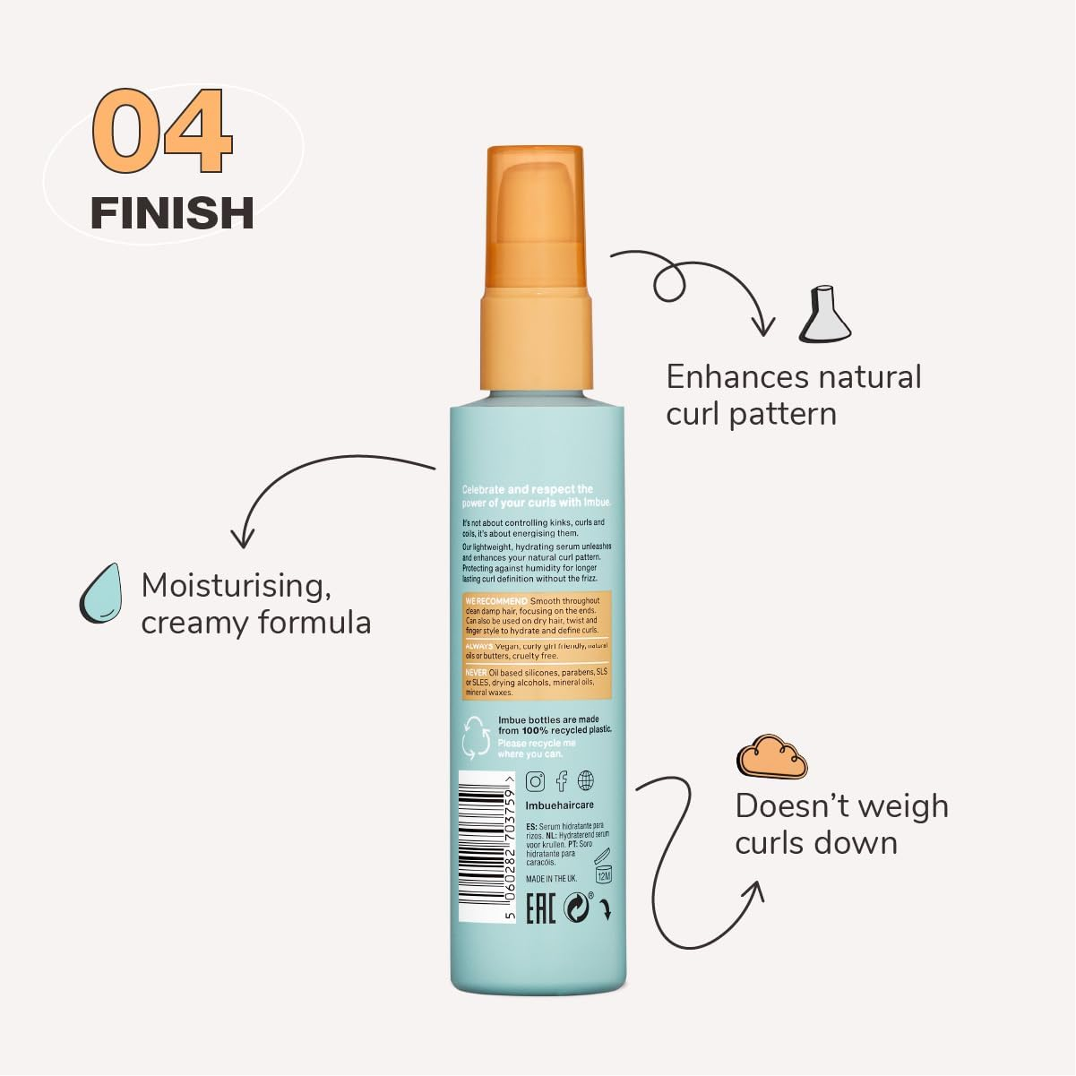 Imbue Curl Nourishment Oil for Curly Hairs 3.3 Fl Oz - Vegan, Curly-Girl Compliant, Curls Styling Product image number 2