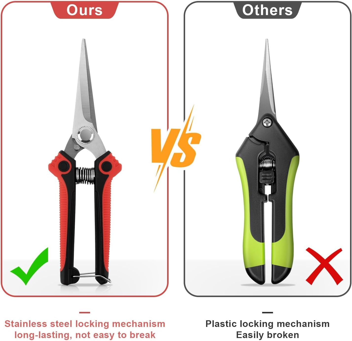 Garden Clippers Secateur Jardinage Garden Tools for Gardening Ciseaux Jardinage Gardening Shears Herb Scissors Pruning Scissors Coupe Haie Hedge Clippers Bush Cutter Pruning Shears Garden Scissors image number 3