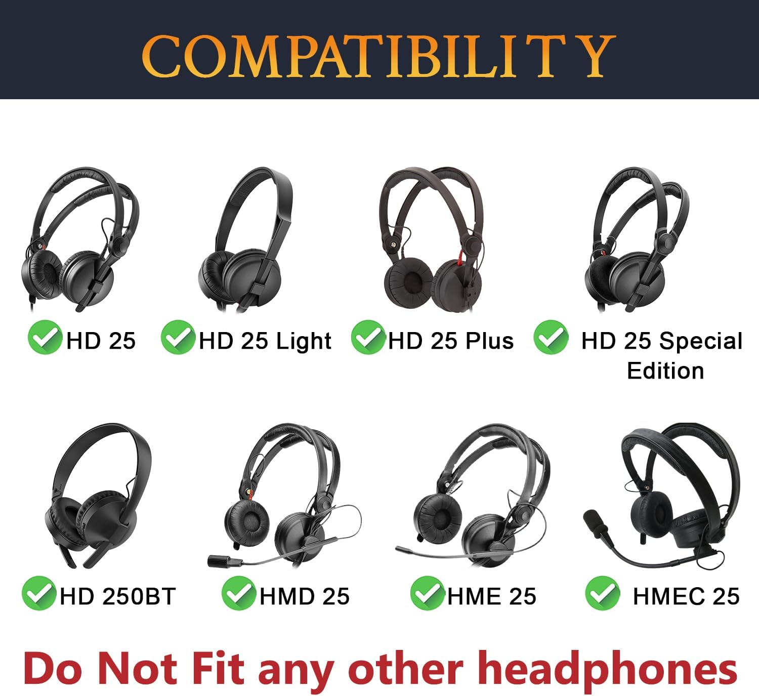 SOULWIT Cooling Gel Earpads Replacement for Sennheiser HD25/HD25 Light(Lite)/Hd25 Plus/Hd25 Special Edition/Hmd25/Hme25/Hmec25/Hd250Bt Headphones, Ear Pads Cushions with High-Density Foam - Black