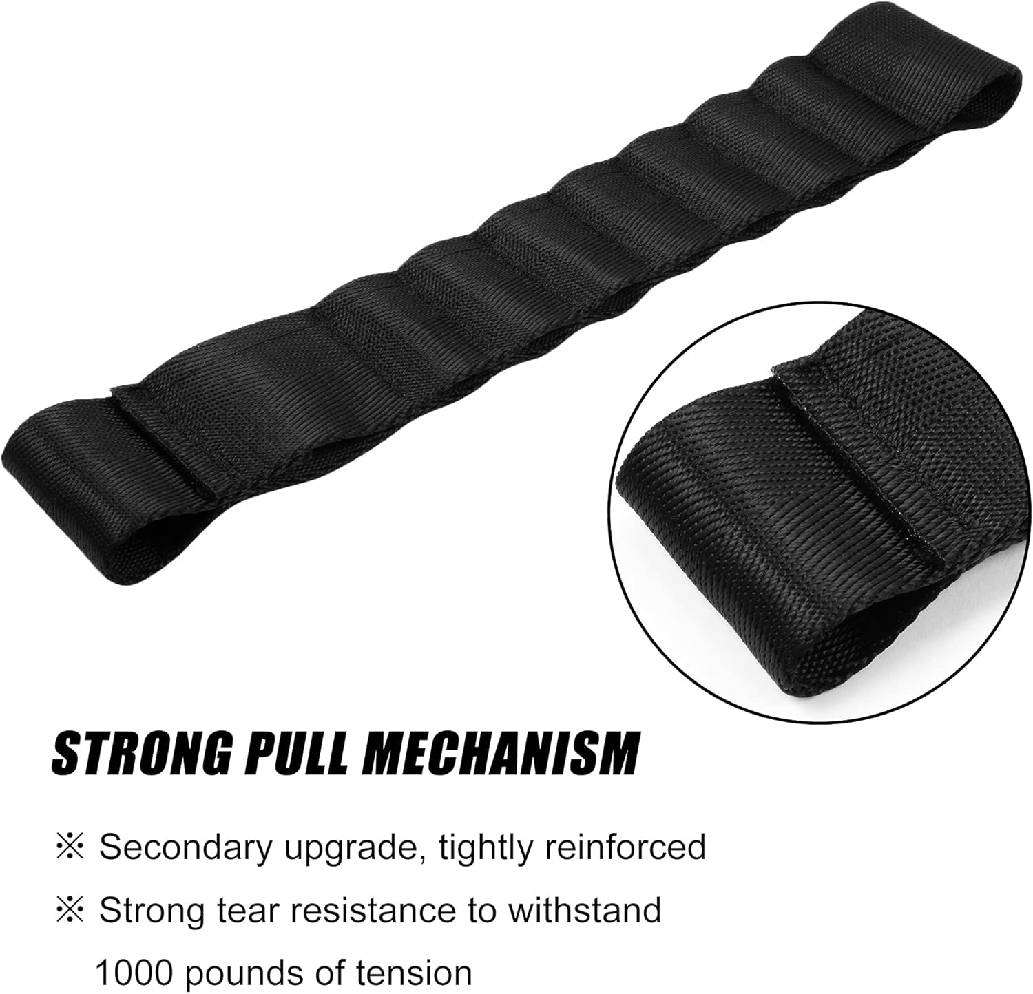 VOFONO Dual Heavy Duty Strong Adjustable Door Limiting Check Strap Perfect for Jeep Wrangler Black Pack of 2 (2Pcs-Black) image number 2