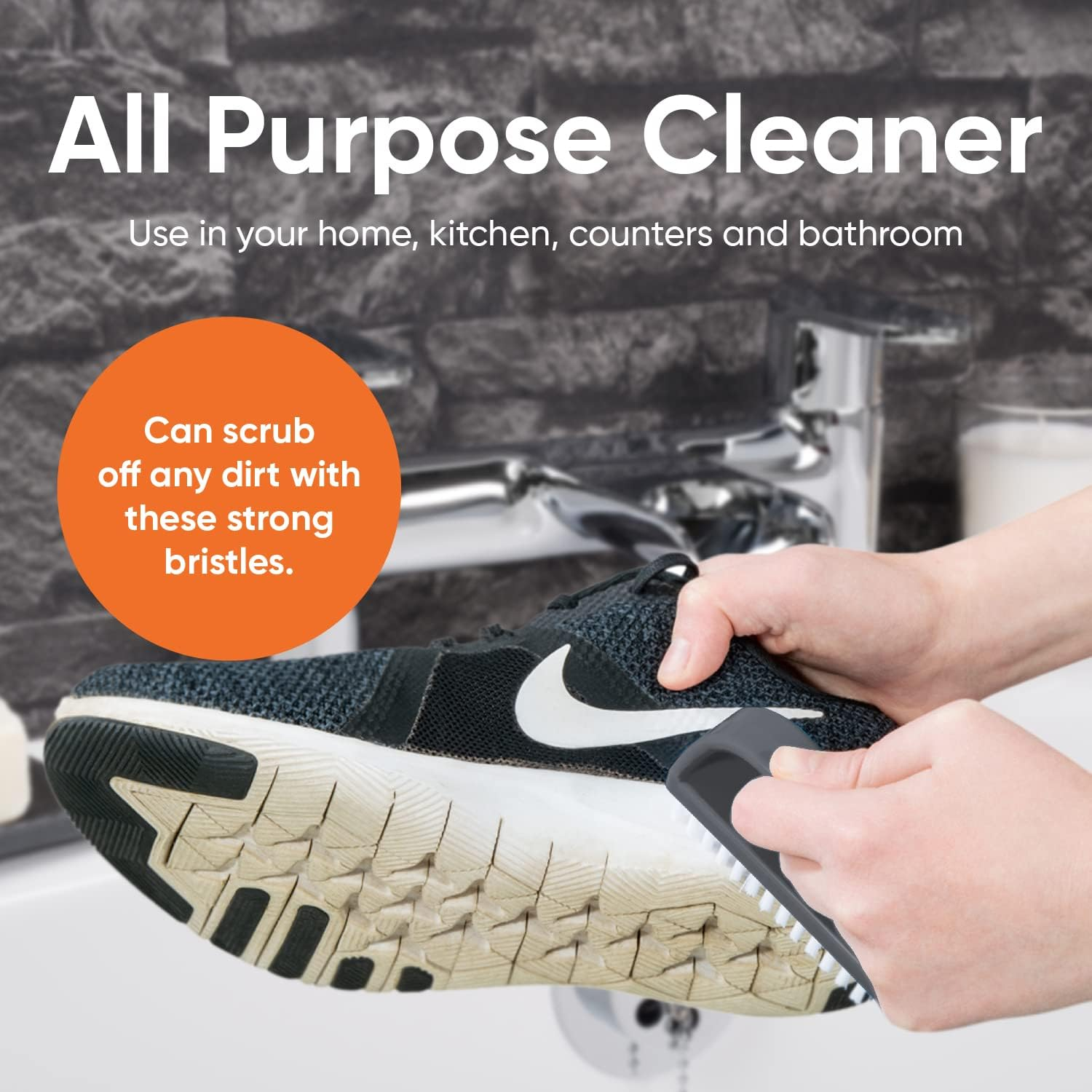 Superio Stiff Nail Brush with Handle 3 Pack Fingernail Scrub Cleaning Brushes for Toes and Nails, All-Purpose Cleaning Brush for Home, Kitchen, Work - 12 Pack image number 6