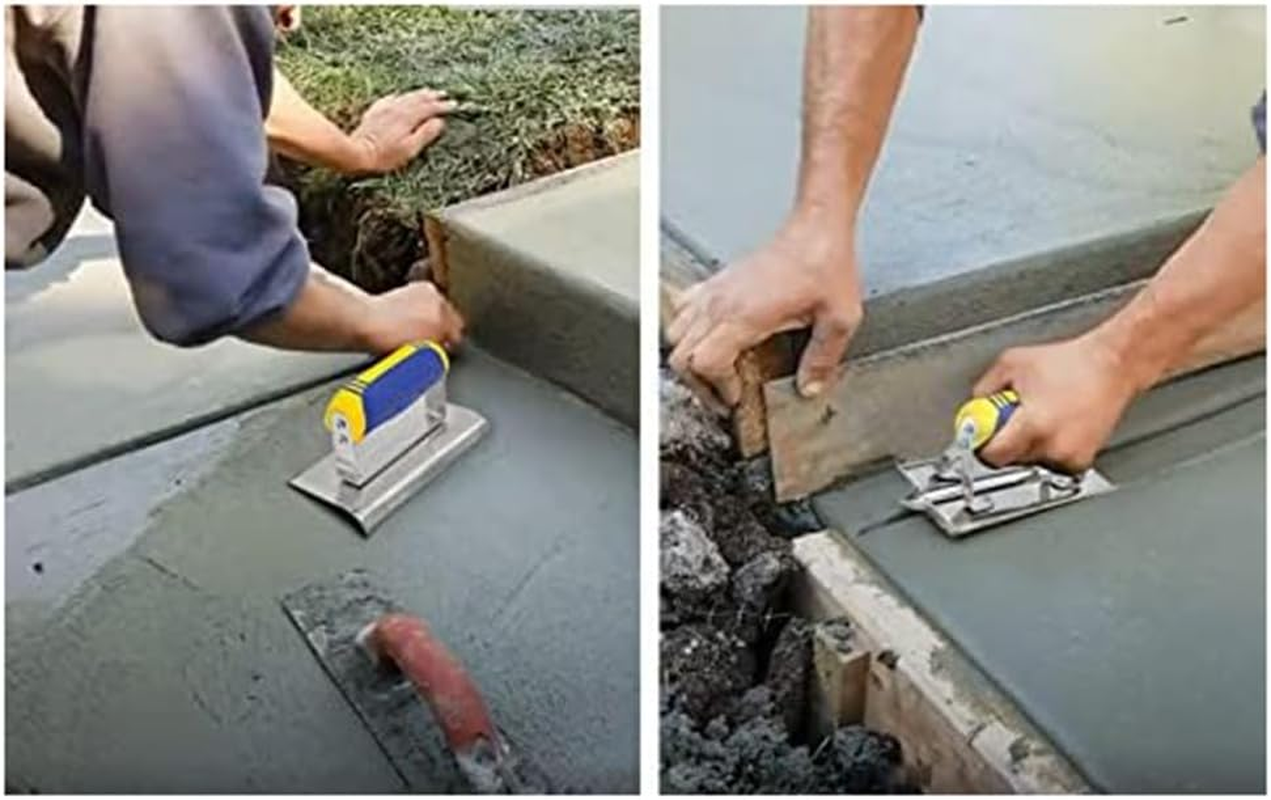 Concrete Hand Edger and Groover Tools Set Silver & Blue Tiling Tool Construction Tools Plaster Stucco Cement Finishing Kit