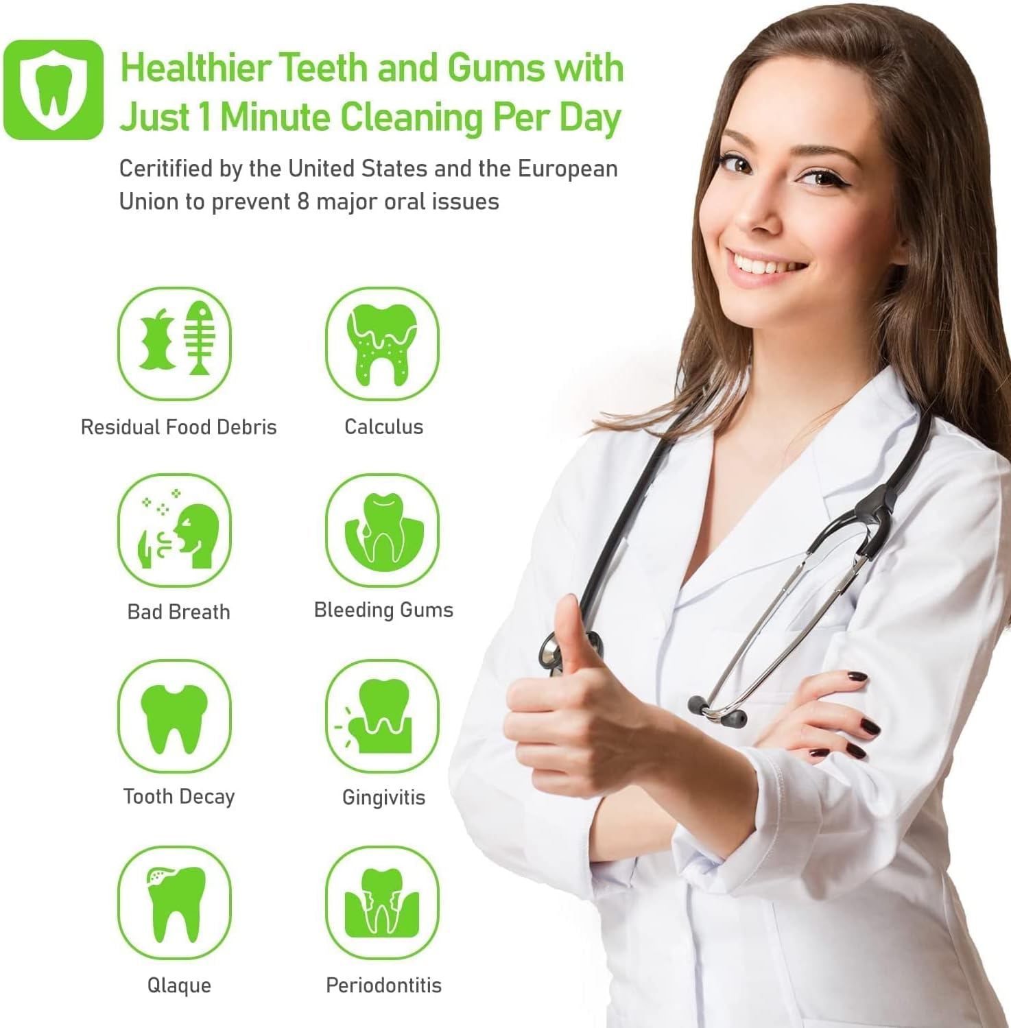 【2025 New Edition】Voinee Water Dental Flosser Oral Irrigator for Dental&Oral Care with 8 Tips 5 Modes 6 Pressure Levels IPX7 Waterproof 300ML Water Tank Low Noise Long Lasting,Portable Cordless Rechargeable Teeth Cleaner for Home&Travel image number 2