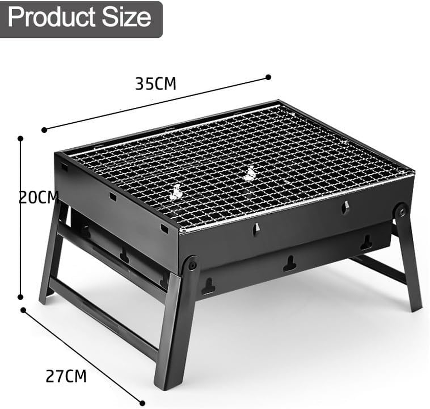 ZERIFAM Stainless Steel Foldable BBQ Grill - Folding Portable BBQ Charcoal Grill Compact Tabletop Mini Small BBQ Grill Outdoor for Travel Backyard Picnic Beach image number 4