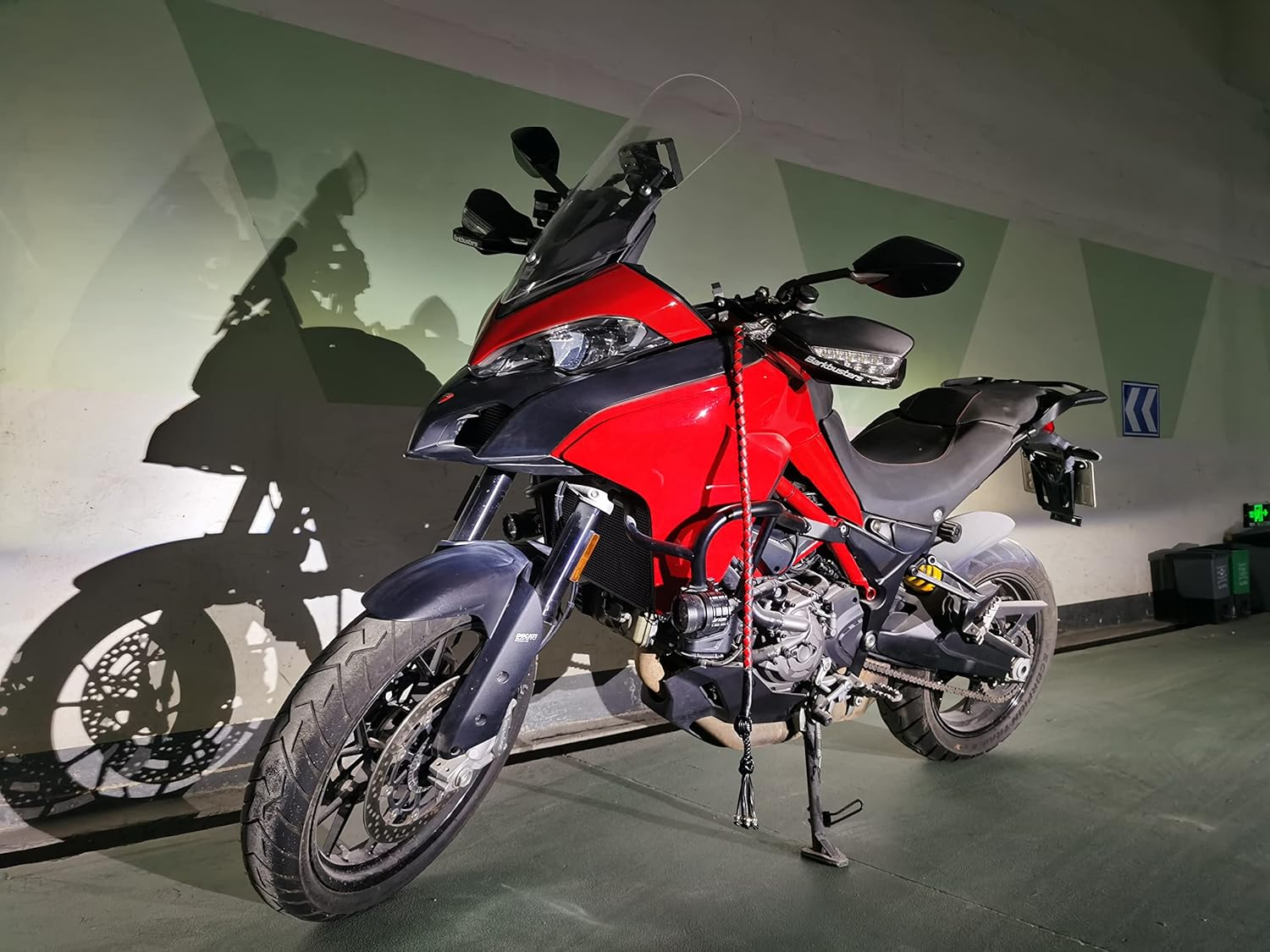 Biker Whip 42" Motorcycle Get Back Whip, Handlebar Accessories for Motorbike, Genuine Leather Whips for Motorcycles image number 3