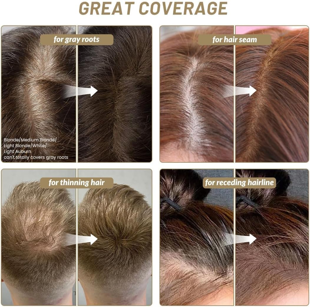 VERONNI Hairline Powder, Root Cover up Hairline Powder for Thinning Hair Women Men Eyebrows, Beard Line,Waterproof Long Lasting Hair Shadow Powder (Medium Brown, 13)