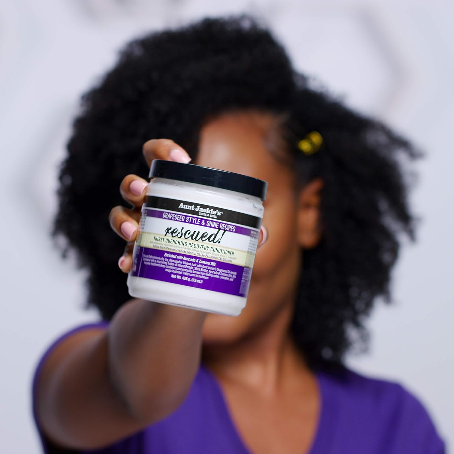 Aunt Jackie'S Grapeseed Style and Shine Recipes Rescued Thirst Quenching Hair Recovery Conditioner Repair Treatment, Seals in Moisture, 15 Oz image number 5