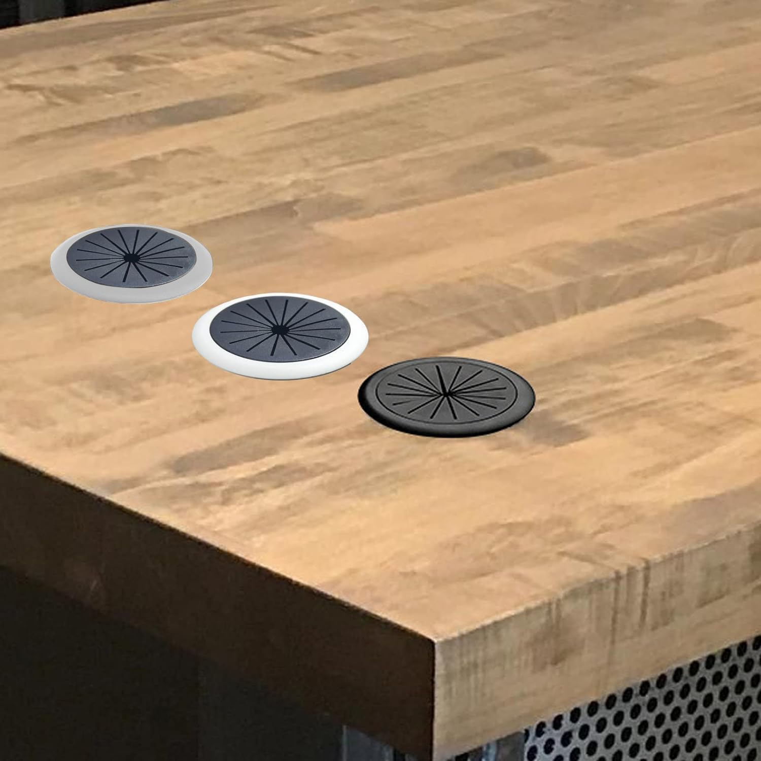 6Pcs Flexible Desk Grommet Detachable Data Cable Storage and Sorting Tools 50Mm/2Inch Grommet Adjustable Aperture Wire Cord Grommets Cable Hole Cover for Office Computer Desk Wire Organizer image number 2