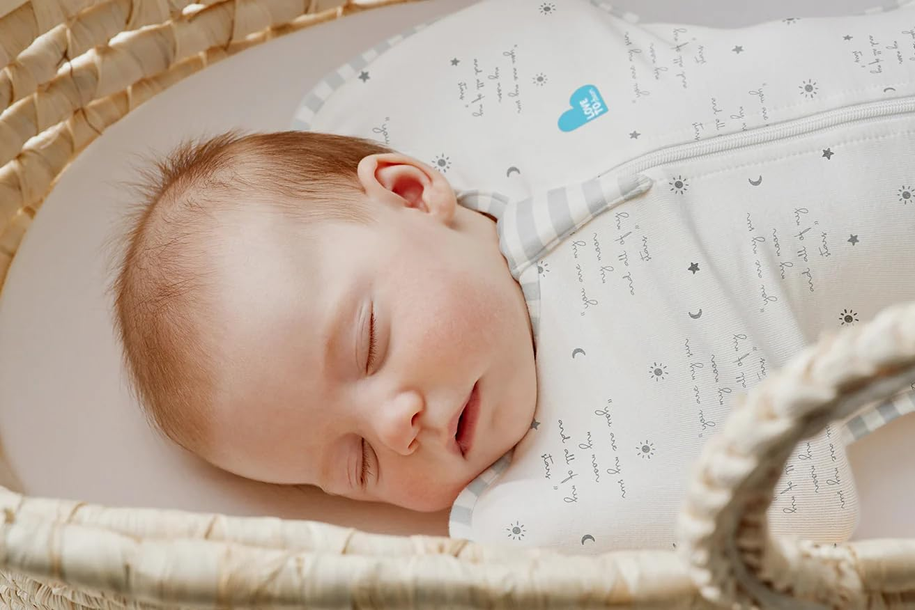 Love to Dream Swaddle Up, Arms up Position, Light and Ultra Breathable Cotton - Versatile - Wearable Blanket - Spring, Summer - Sleep Bag - 0.2TOG (You Are My White, Newborn, 2.2-3.8Kg) image number 1