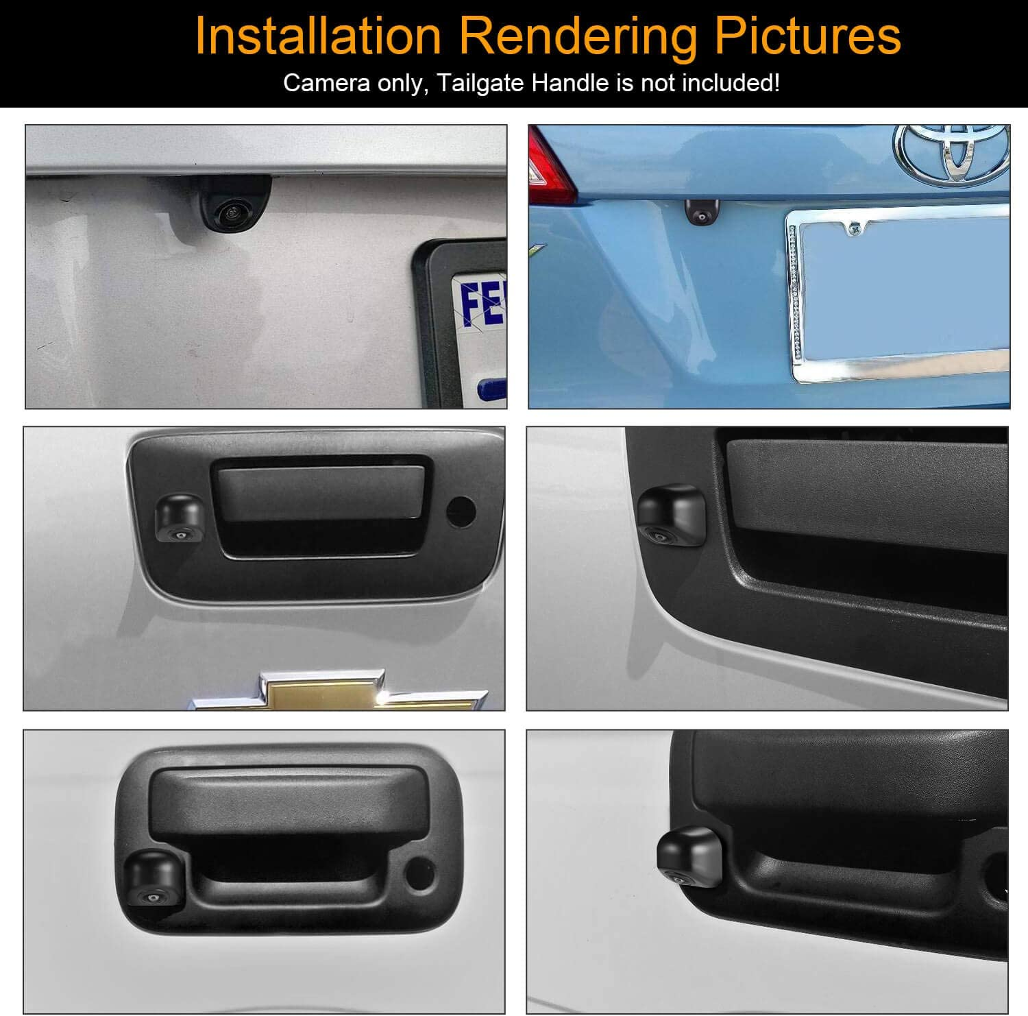 NATIKA Backup/Front View Camera,Ip69K Waterproof Great Night Vision HD and Super Wide Angle Metal OEM Style Reverse Rear View Backup Camera for Cars Pickup Trucks Suvs Rvs Vans (Black) image number 5