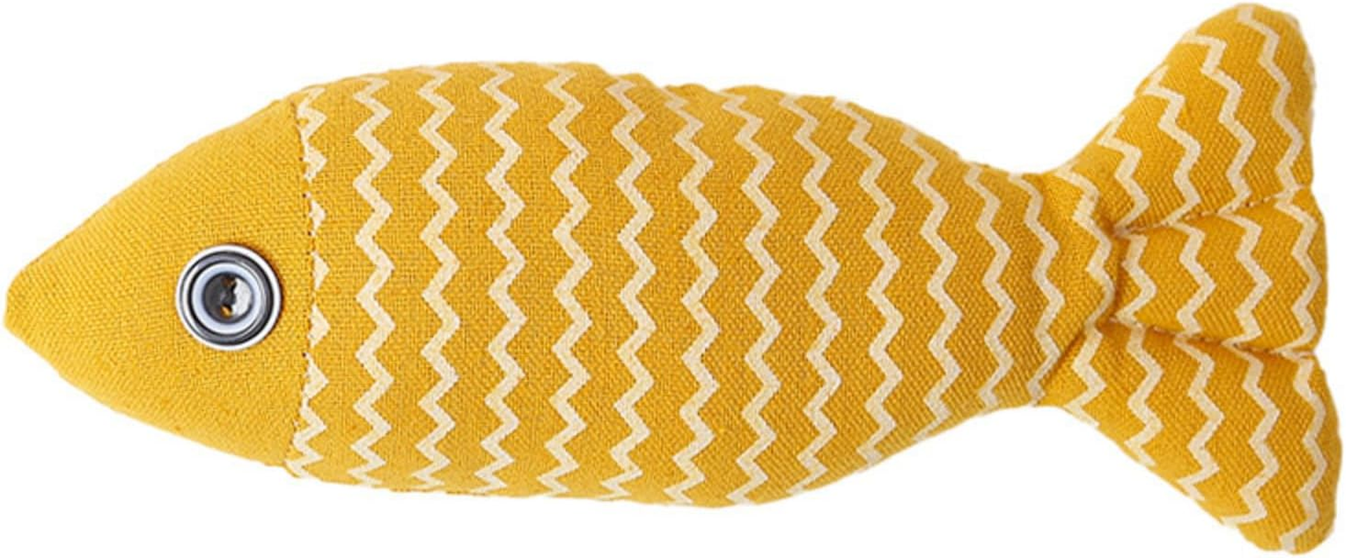 Cat Toys Cat Pillows Fish Soft and Durable Crinkle Catnip Toys Grinding Teeth, Teeth Cleaning, Bite Resistant Toys,Interactive Cat Toy, Cat Chew Toy/215(Yellow) image number 5