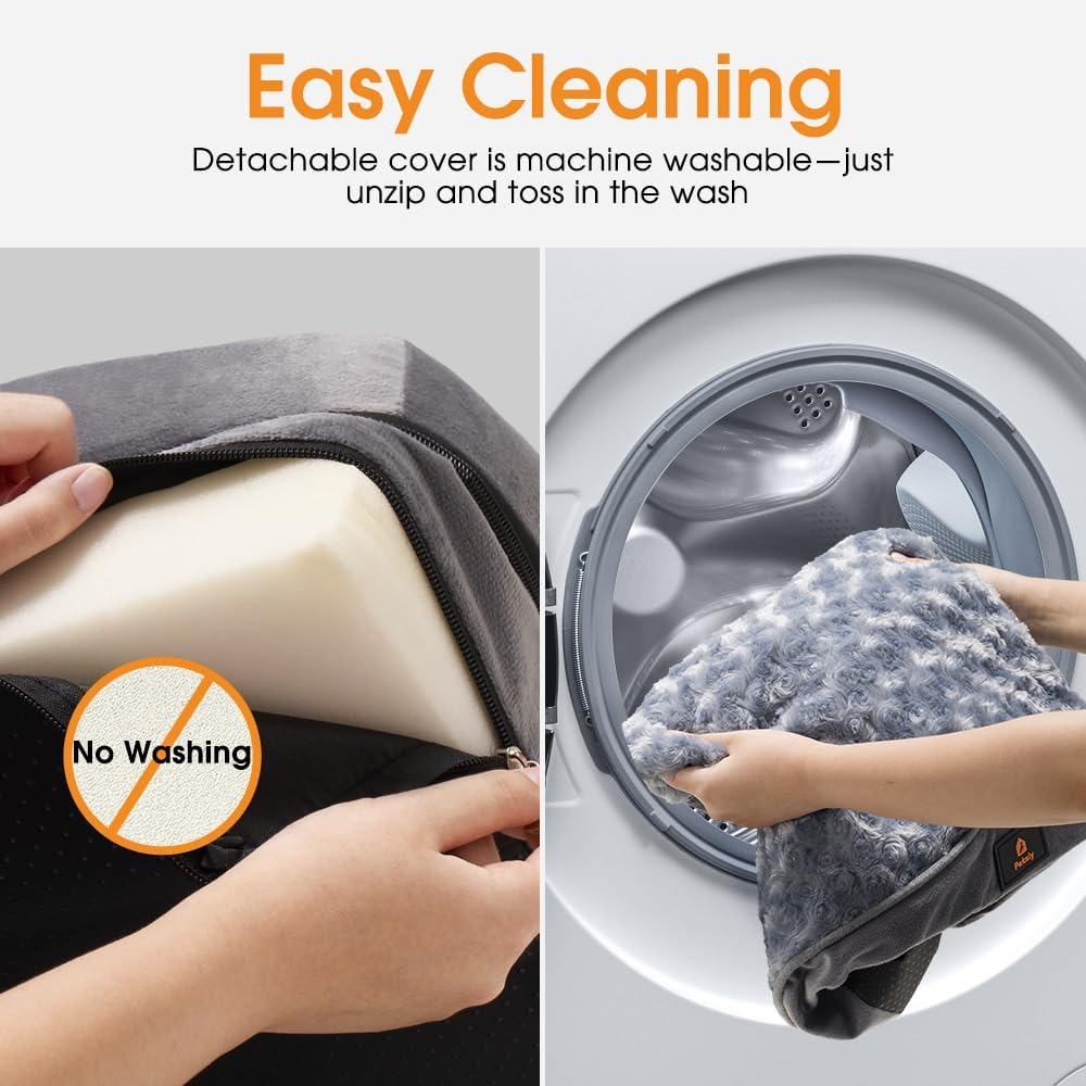 Dog Bed Orthopedic Pet Bed for Medium Dogs, Memory Foam Neck Support Couch Pet Sofa with Removable Washable Cover, Non-Slip Bottom Medium Dog Couch Bed, Grey image number 2