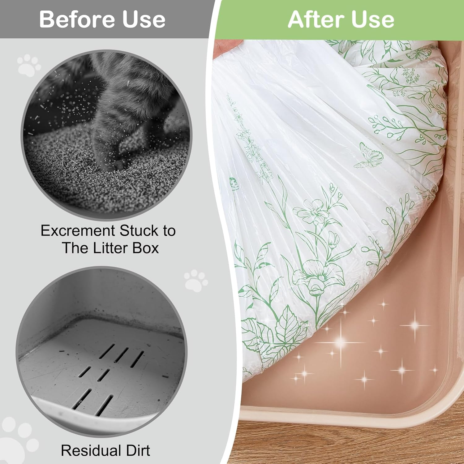 Glittme Cat Litter Box Liners 26"X16" - Heavy Duty Waste Drawer Bags for Automatic Self-Cleaning Litter Boxes - Leak-Proof, Tear-Resistant Refills for Small Trays (30 Counts) image number 6