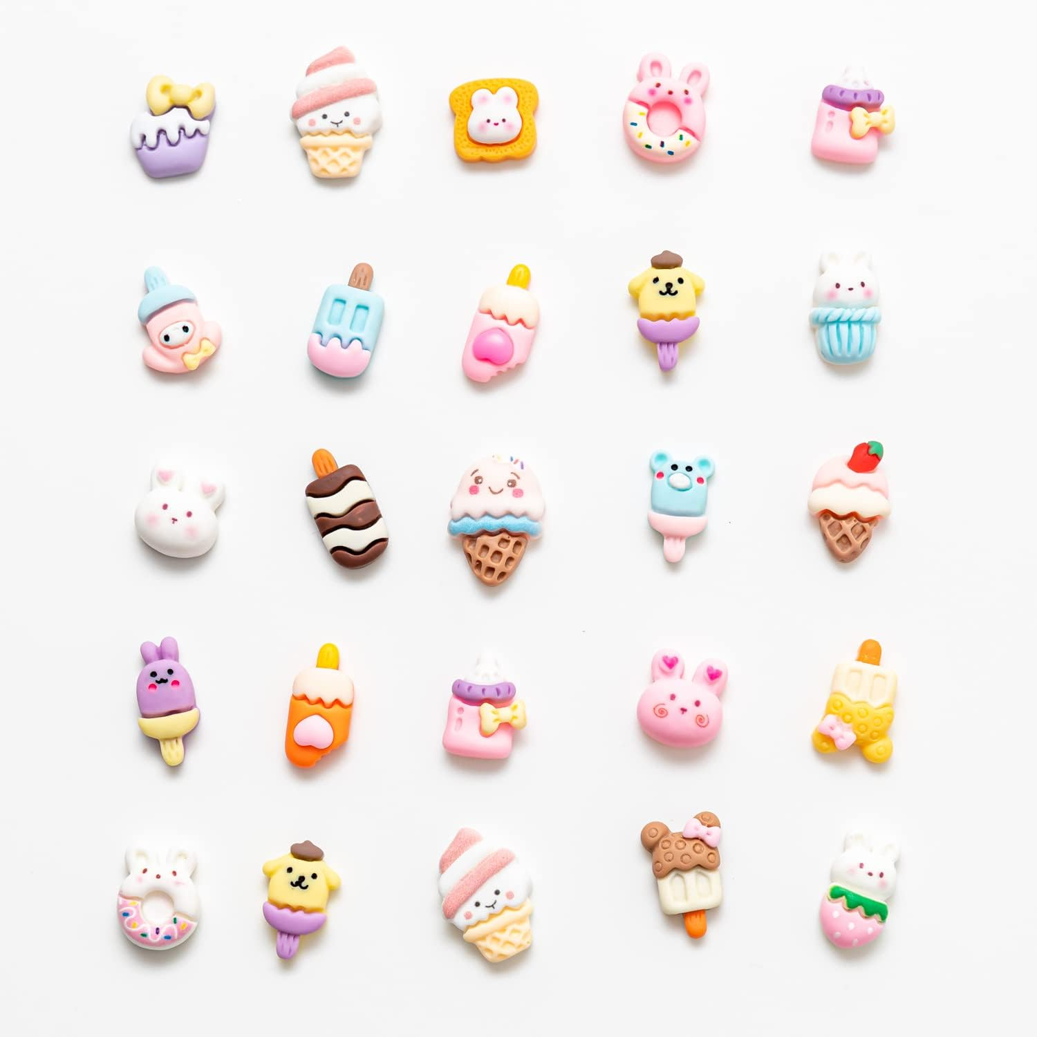 Slime Charms Cute Set - Mixed Lot Assorted Lovely Resin Flatback Cute Sets for DIY Crafts Making,Decorations,Scrapbooking,Embellishments,Hair Clip 25Pcs image number 4