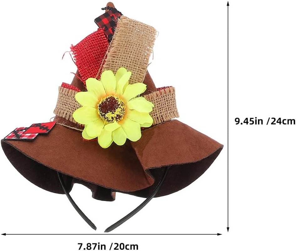 GANAZONO 4Pcs Halloween Straw Costume Accessories Includes Hat Wristbands Necklace for Adults for Carnival Theme Parties Festivals image number 5