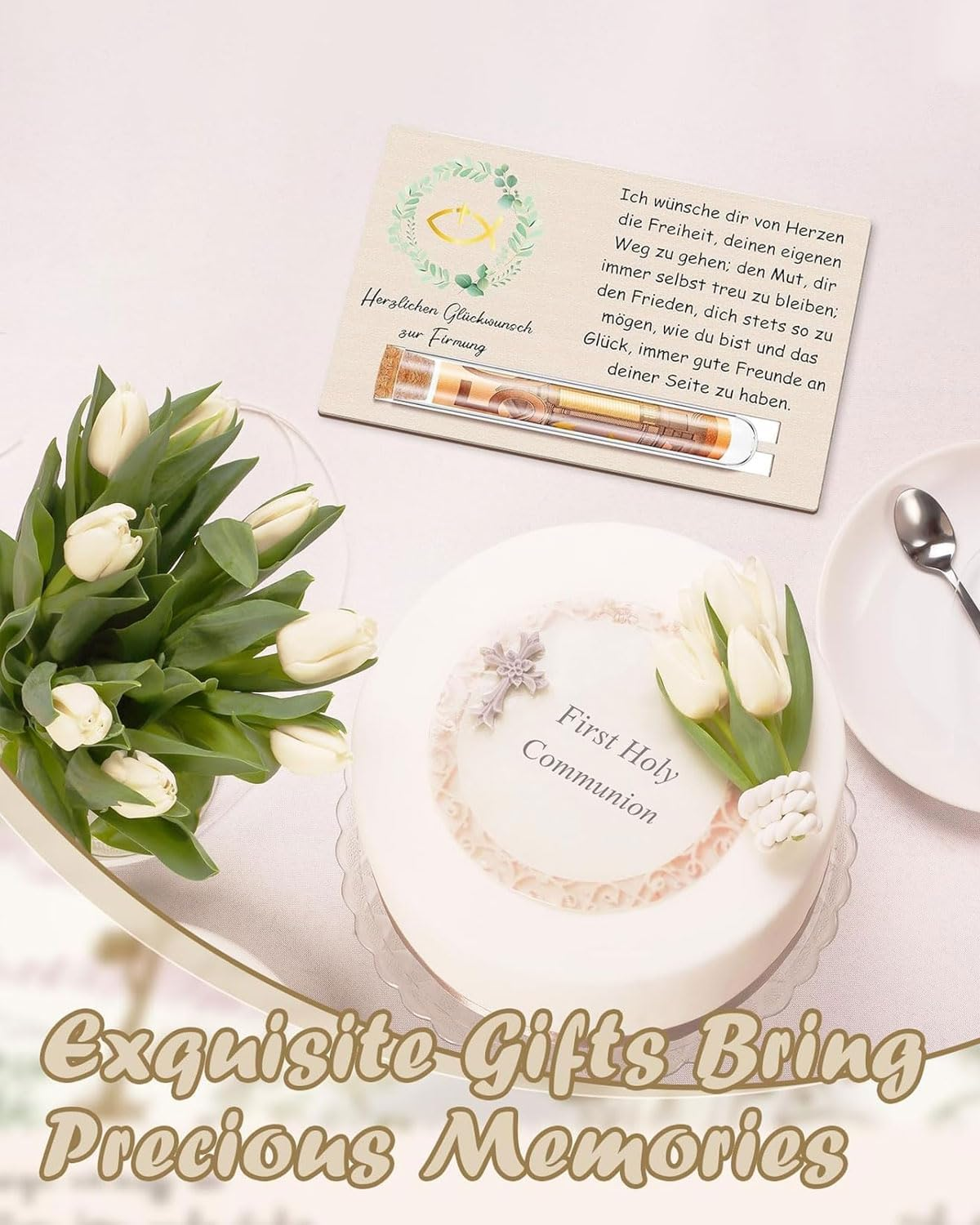 Money Communion Girls Boys Money Communion Confirmation Christening First Communion Wooden Confirmation Gift Communion Decoration Christening Gift Fish Decoration image number 4