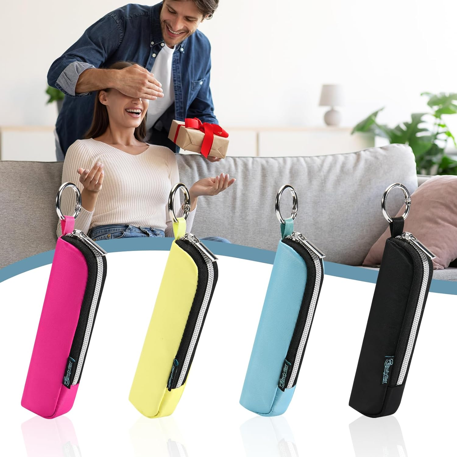 Beautyflier Tinted Lip Butter Balm Keychain Holder Compatible with Summer Fridays 0.5 Oz Lip Balm, Attachment for Summer Fridays, Shine Lip Gloss Portable Holder (Black) image number 1