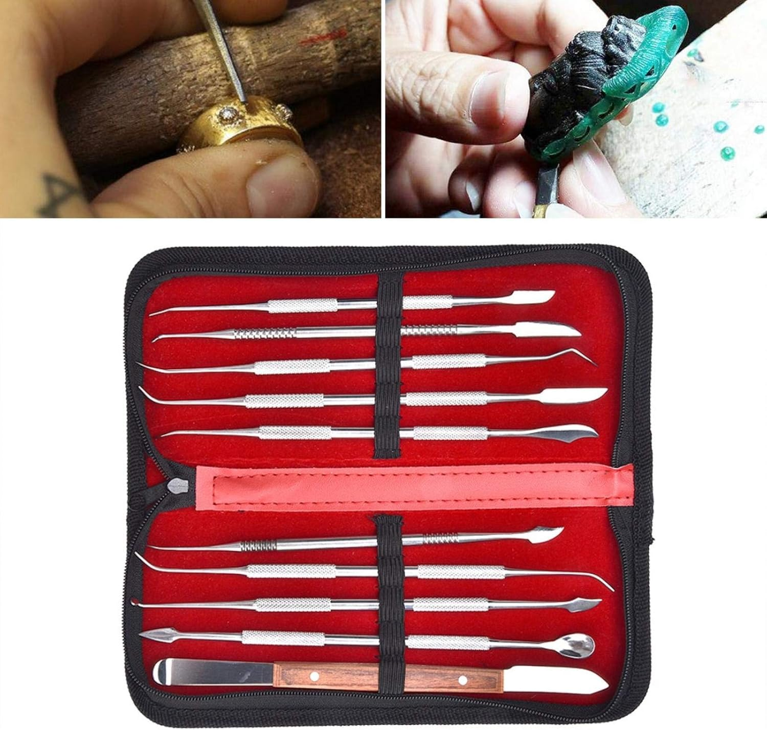 Stainless Steel Carving Tools, Wax Candle Clay Sculpture Tool Metal Pottery Wheel Engraving DIY Wax Carving Tools for Beginners Adults Cake Fondant Decoration and Nail Art image number 4