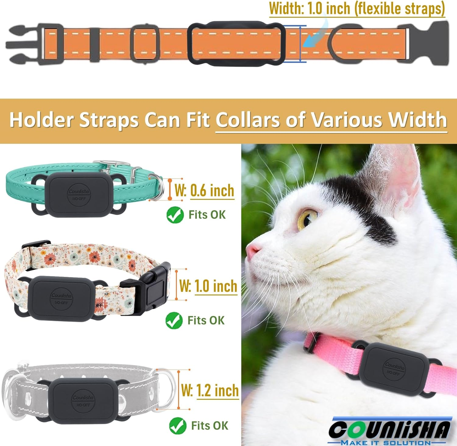 Silicone Holder for Tile Pro (2024) for Dog Collar, Slim Durable Cover Tag for Pet Necklace Accessories, Waterproof Case for Tile Life360 Pro Tracker for Cat,Bag (2 Pack,Black) image number 4