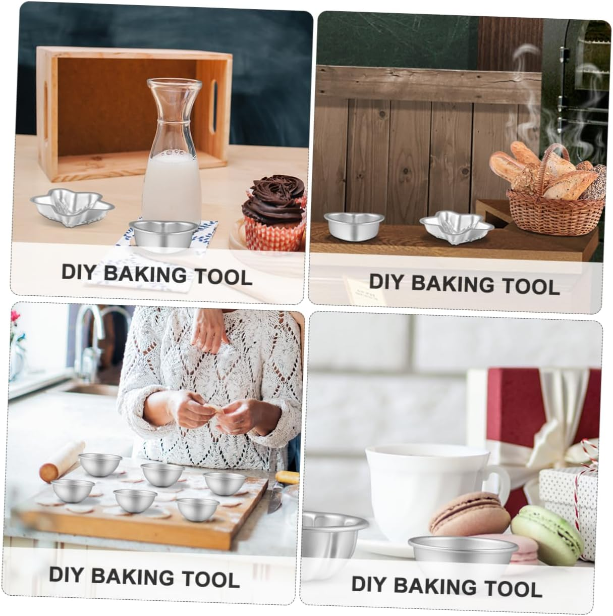 CIMAXIC 4Set Aluminum Alloy Bath Bomb Molds for Boys and Girls Adults Bath Salt Bomb Molds Baking image number 4