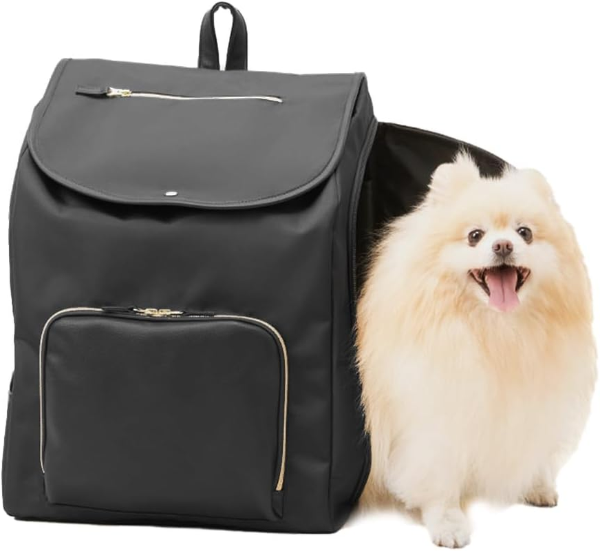 Iris Ohyama P-MPR350 Pet Carrier, Cat Carrier, Front Hanging Pet Backpack, Prevents Jumping Lead, Black