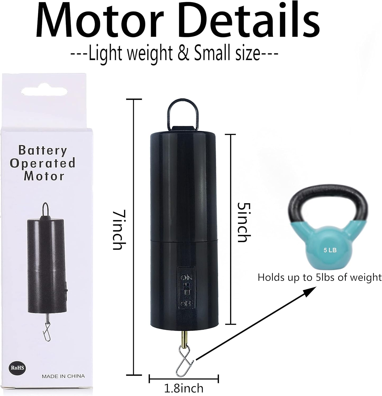 2 Pack Wind Spinner Motor Hanging Display Motor Battery Operated 20 RPM Rotating Motor Multi-Purposes for Wind Spinner Mobile Yard Decor Hanging Ornament Outdoor Sculptures-Medium Speed (2 Pcs Black) image number 6