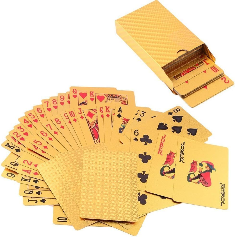 Durable Waterproof Luxury 24K Gold Foil Poker Playing Cards