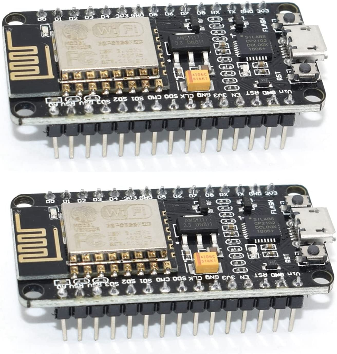 DIGISHUO 2Pcs ESP8266 Nodemcu CP2102 ESP-12E Development Board Open Source Serial Module Works Great for Arduino Ide/Micropython image number 3