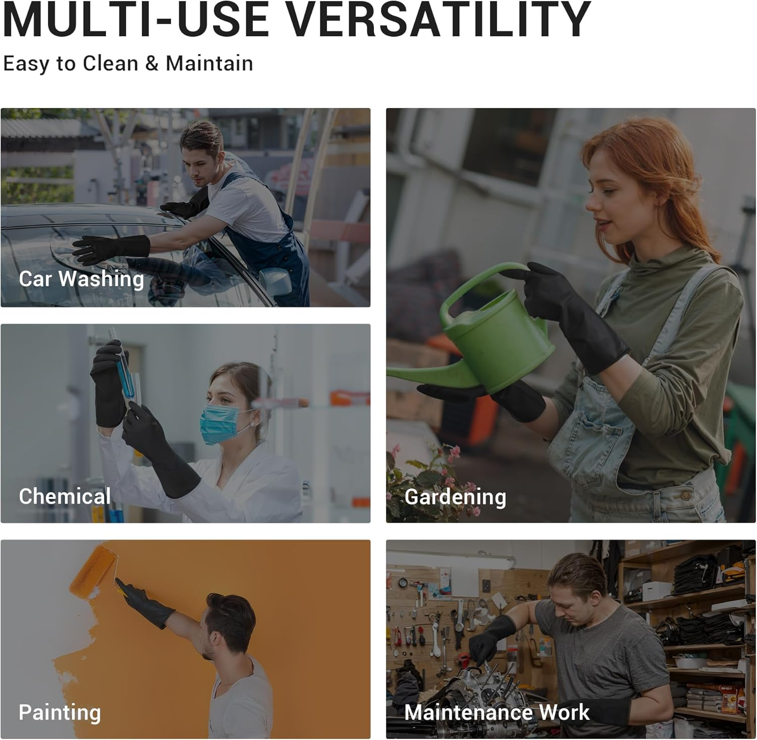 Thxtoms 3 Pairs Latex Cleaning Gloves, Durable Heavy Duty Dishwashing Gloves for Kichen Housework, Extra Large image number 1