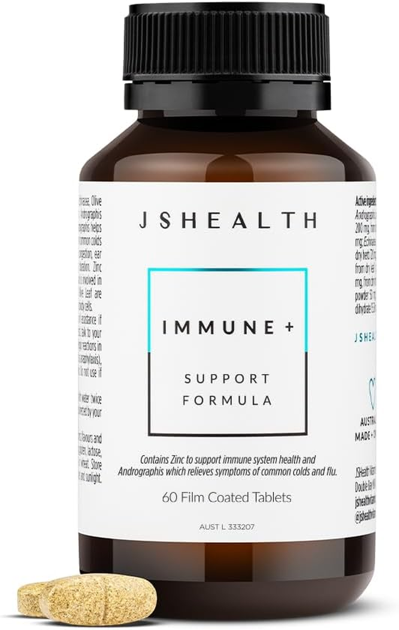 Jshealth Vitamins Immune+ Supplement for Immune System Support | Relieve Severity of Symptoms of Common Colds and Flu | Andrographis Echinacea Olive Leaf | (60 Tablets) image number 3