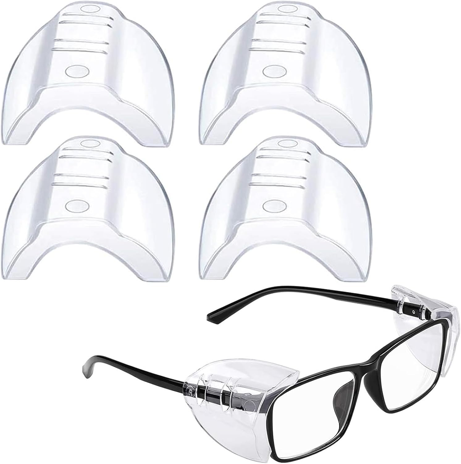 BNXF 2 Pairs Side Shields,Shields Slip on Clear Side Shields,Glasses Side Safety Protection,Safety Glasses Side Shields,Universal Side Shield Safety Glasses for Small to Medium Eyeglasses(Clear) image number 6
