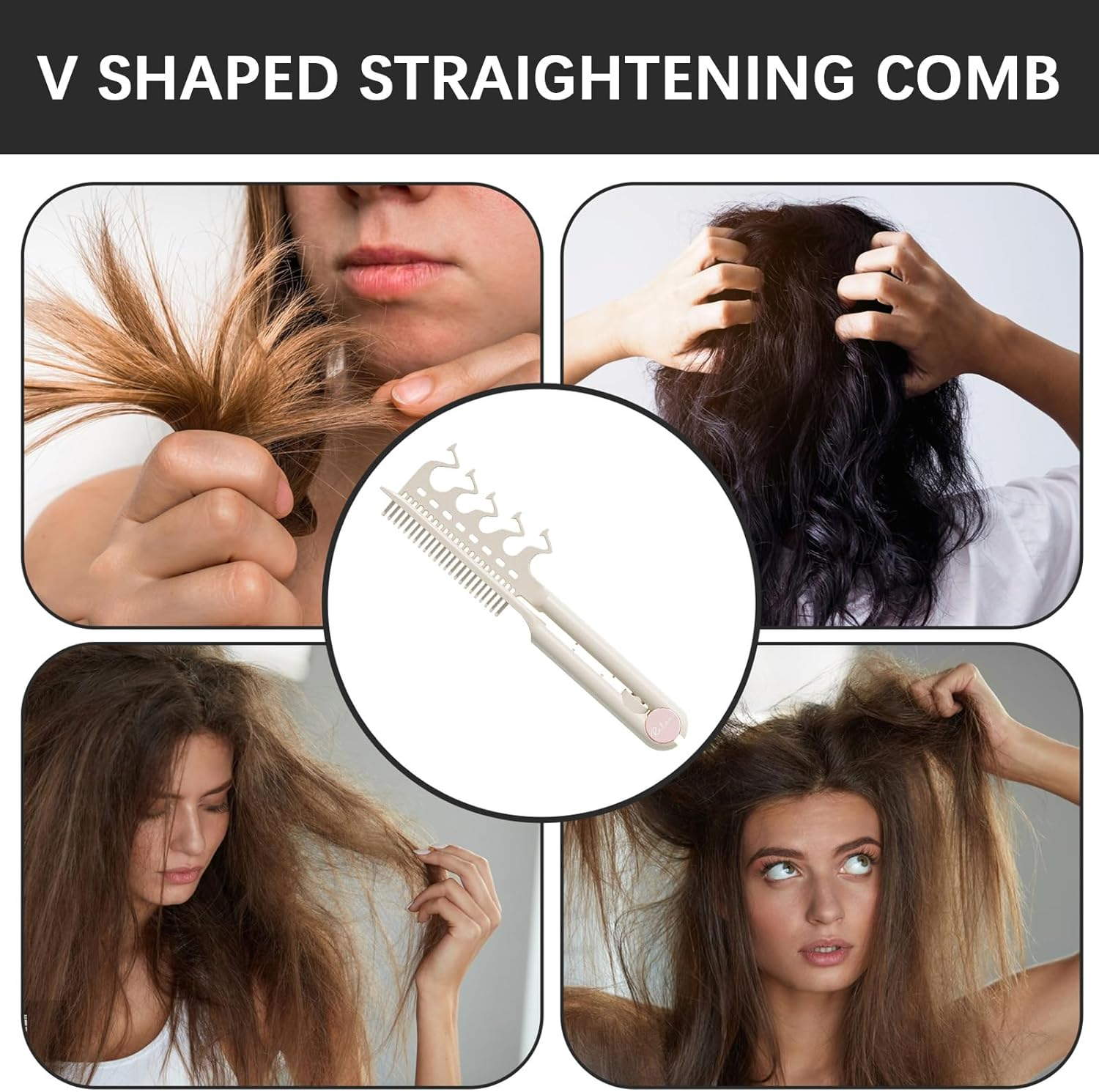 Hair Combs for Women,V Shaped Straight Comb | anti Static Hairdressing Tool for Travel Salon Daily Grooming Women Girls Family Friends Daughter - Purple image number 2