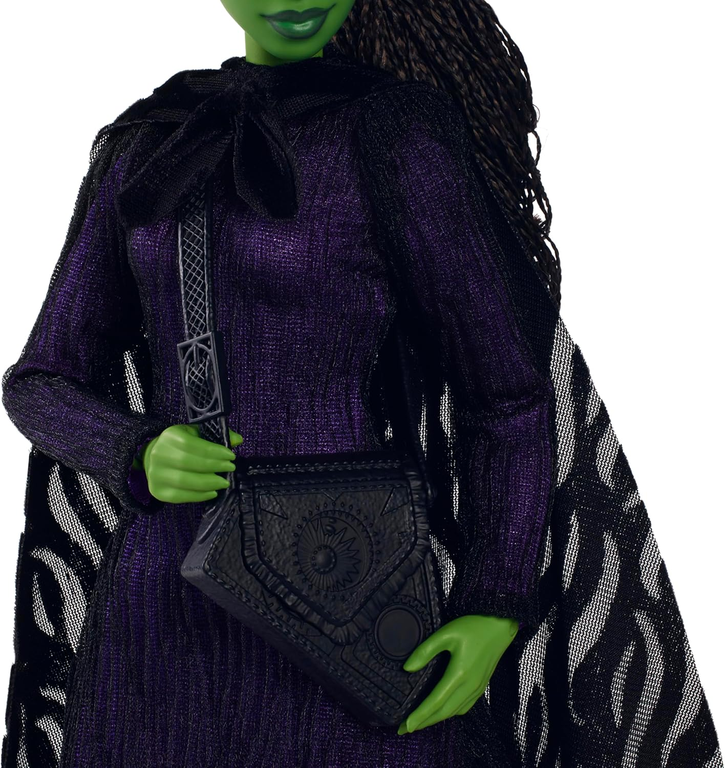 Mattel Universal Wicked Deluxe Elphaba Fashion Doll & Accessories, Movie-Inspired Look with Braided Hair & Posability image number 3
