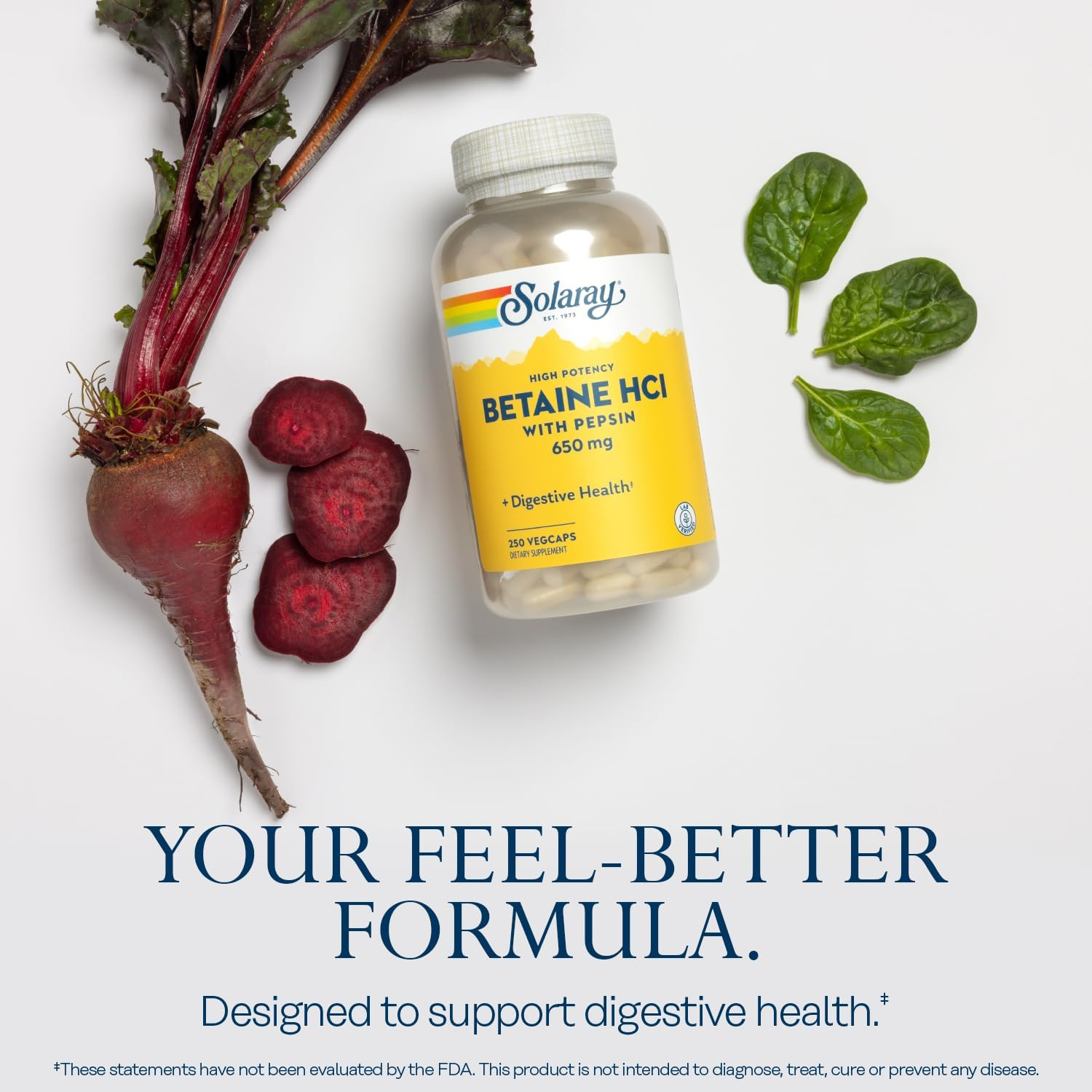 Solaray High Potency HCL + Pepsin 650 Mg 2Vcapsules, 250 Count image number 4