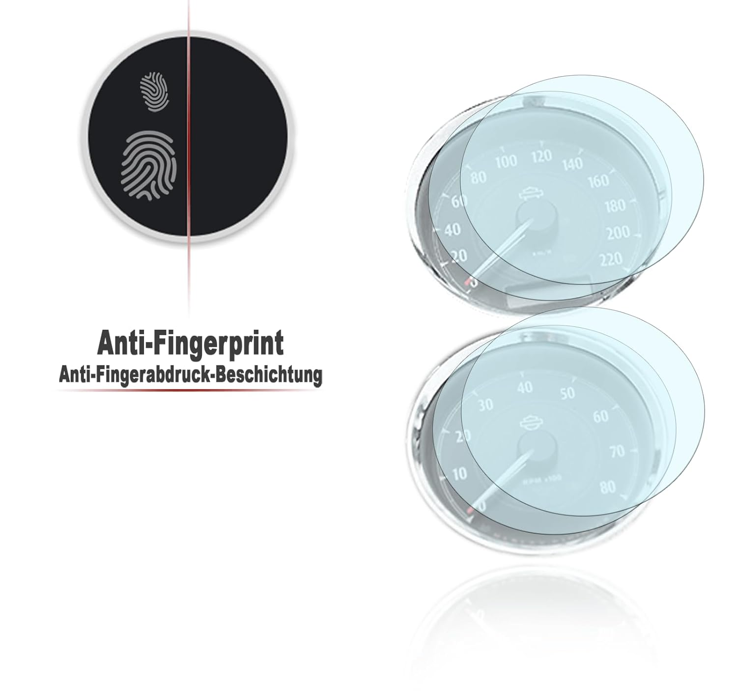 Speedometer Screen Protector Suitable for Harley Davidson Lowrider S 2X Anti-Glare - 1 X Ultra Clear / 1 X Anti-Glare. image number 3