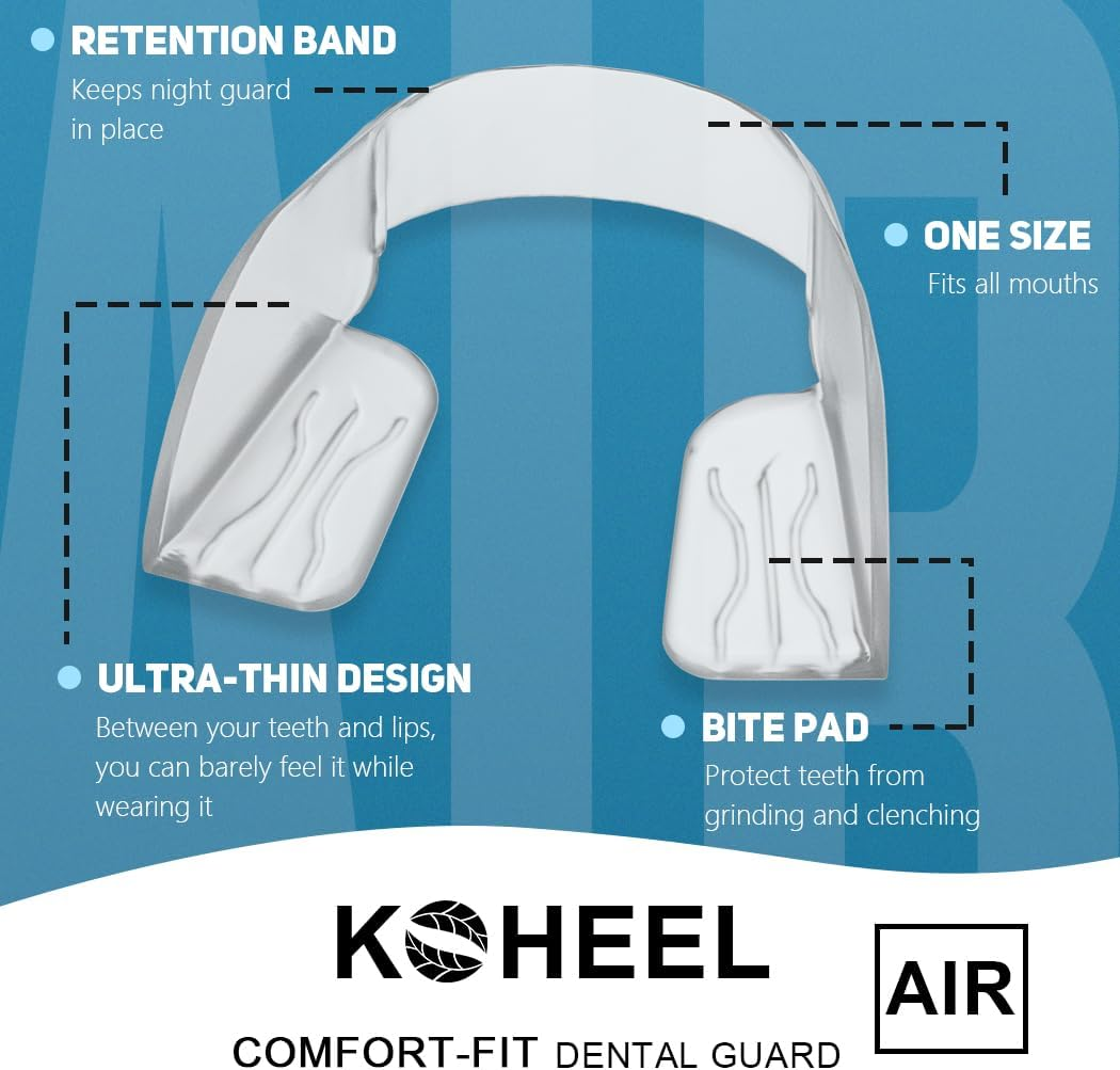 KOHEEL AIR Ultra Thin Mouth Guard for Teeth Grinding and Clenching, Comfort-Fit Night Guard, Stop Bruxism Dental Guard (10 Count) image number 5