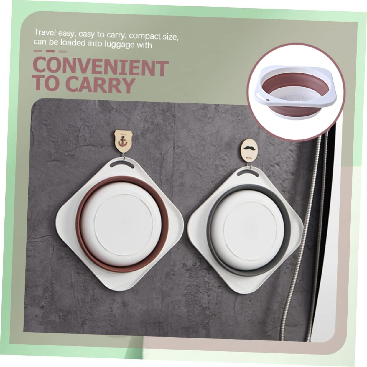 BAZEITFLOW Multi-Use Portable Basin Wash Basin for Care Cleaning and Outdoor Use Space-Saving Design for Camping Kitchen and More image number 2