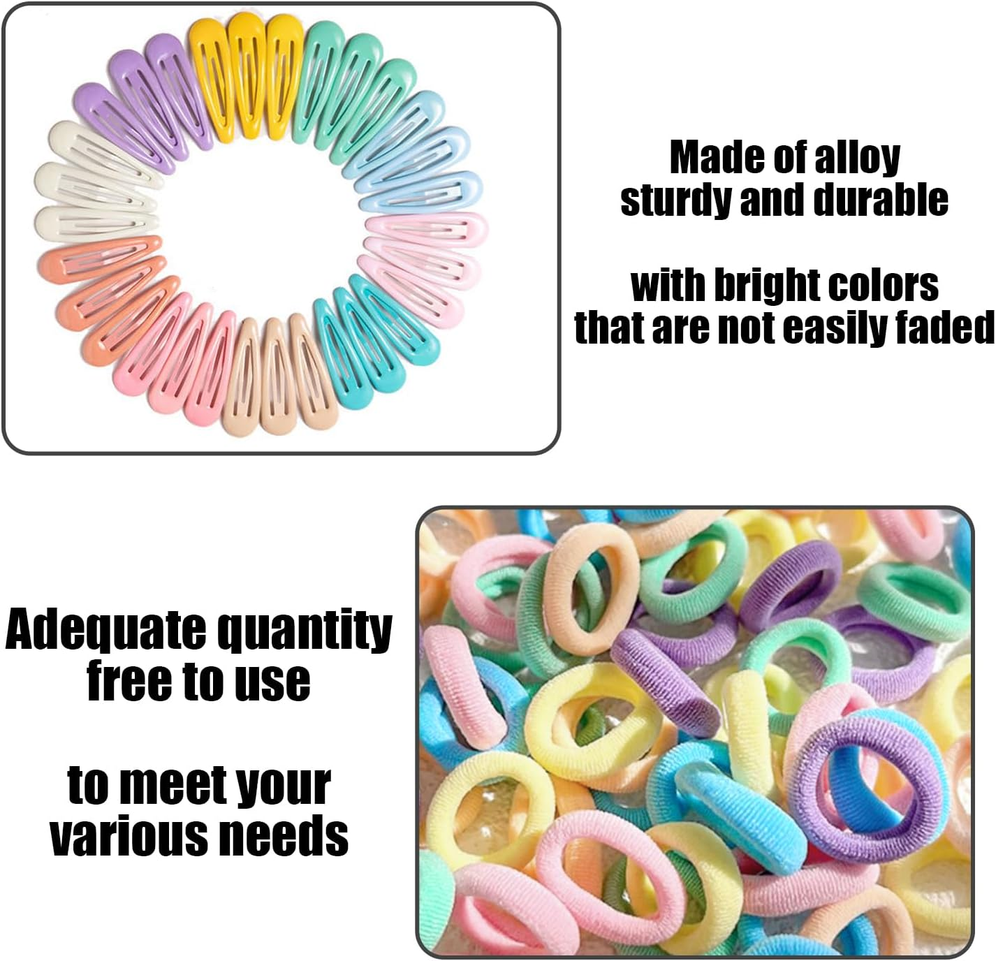 30 Pieces Cute Hair Pins and 100 Pieces Mini Hair Rings, Children'S Hair Accessories, Elastic Hair Rings, Hairstyle Design Accessories image number 5