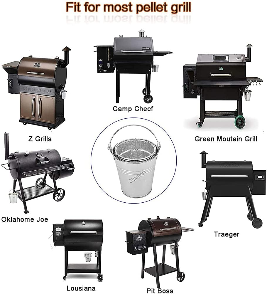12 Pack Disposable Grease Bucket Liners Fit for Traeger Wood Fired Pellet BBQ Grill Accessories image number 2