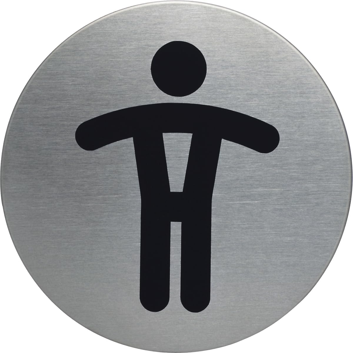 Durable Stainless Steel Pictogram Push 65Mm, Silver, (490065) - Wc Men