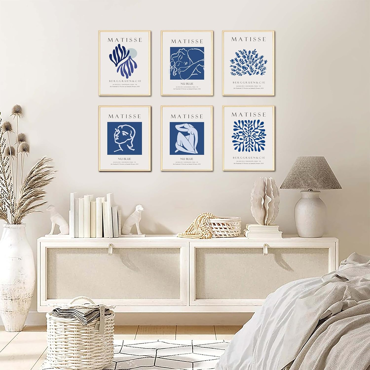 Okonz Blue Matisse Posters for Room Aesthetic,Matisse Wall Art Exhibition Poster & Prints, Abstract Art Prints Set of 6（8X10Inch Unframed) Style (5) image number 4