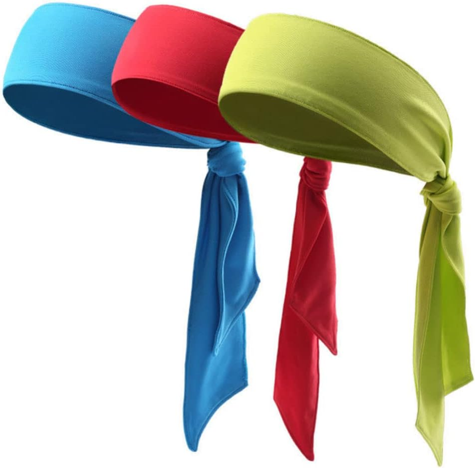 NAMOARLY Sweat Band Head Tie Adjustable Sports Headband for Men and Women Moisture-Wicking Breathable Fabric for Running Tennis Yoga and Workouts 100Cm Blue