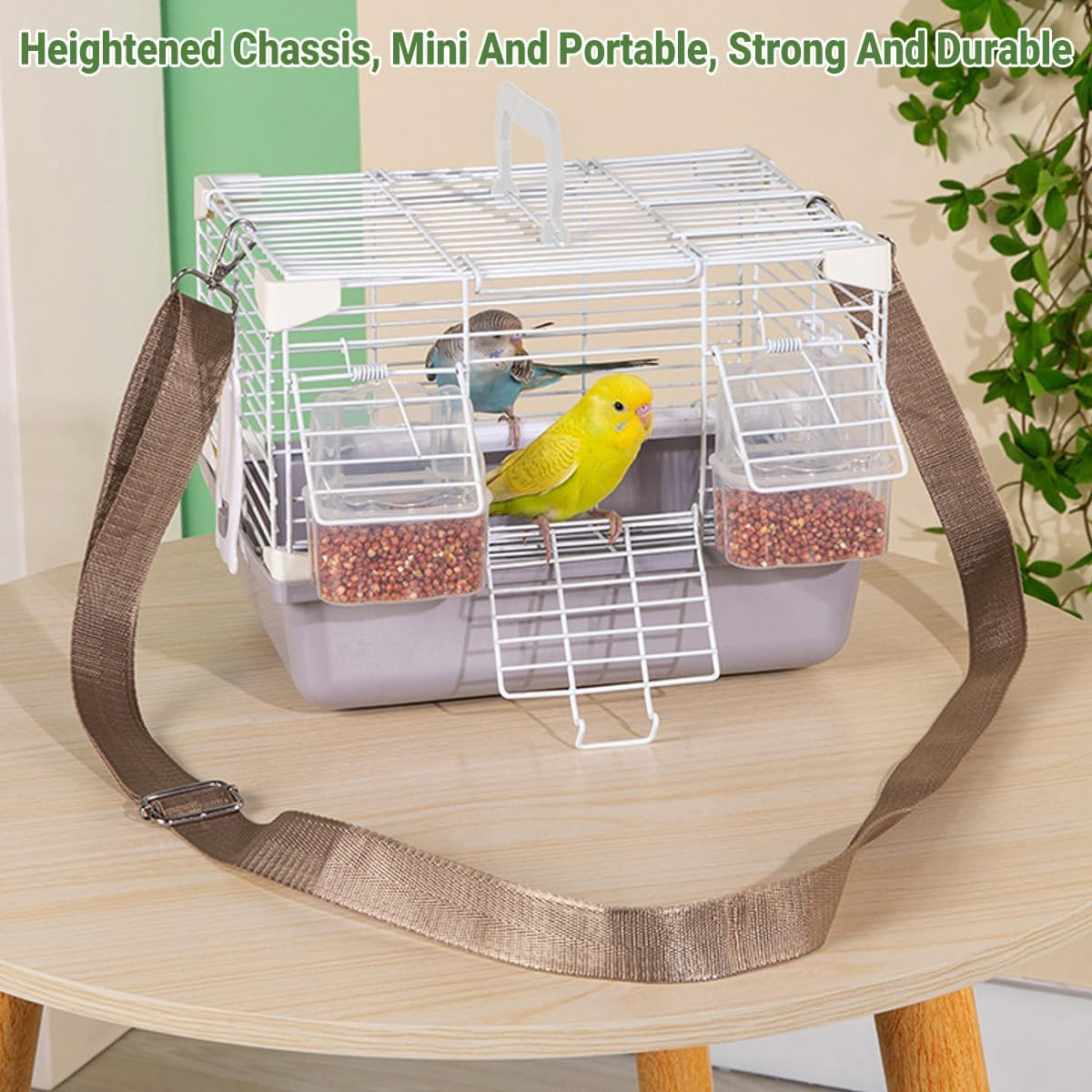 Jade Deals Portable Bird Carrier Cage Backpack - Travel Bird Cage, Outdoor Ventilated Pet Bag, 10.63&times;7.8&times;7.8In, with Shoulder Strap & anti - Escape Door image number 4