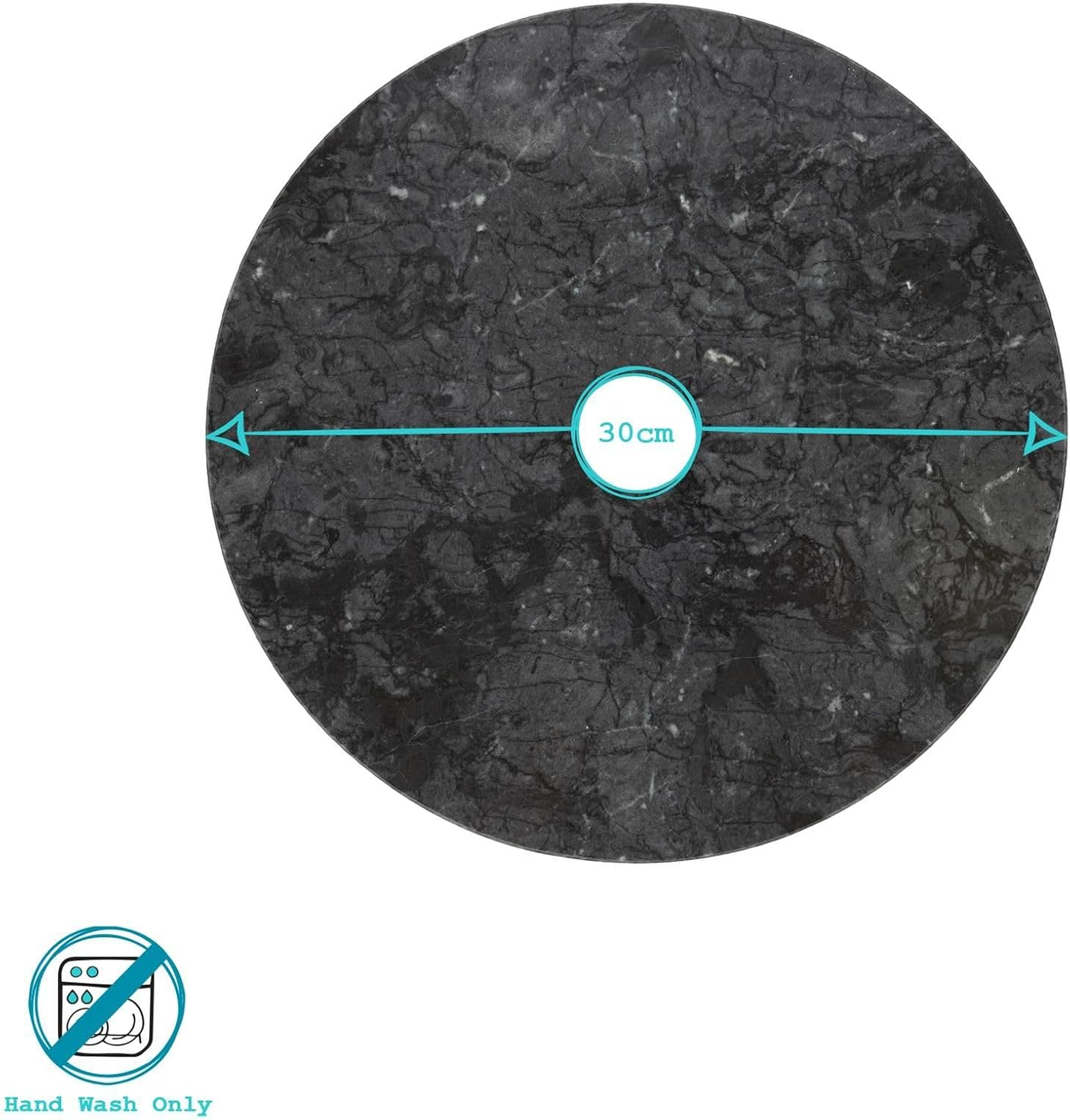 Argon Tableware Marble Chopping Board - 30Cm - White - round Cutting Board Solid Worktop Protector Mat Serving Platter for Slicing Vegetables, Cutting Meat, Meal Preparation image number 6