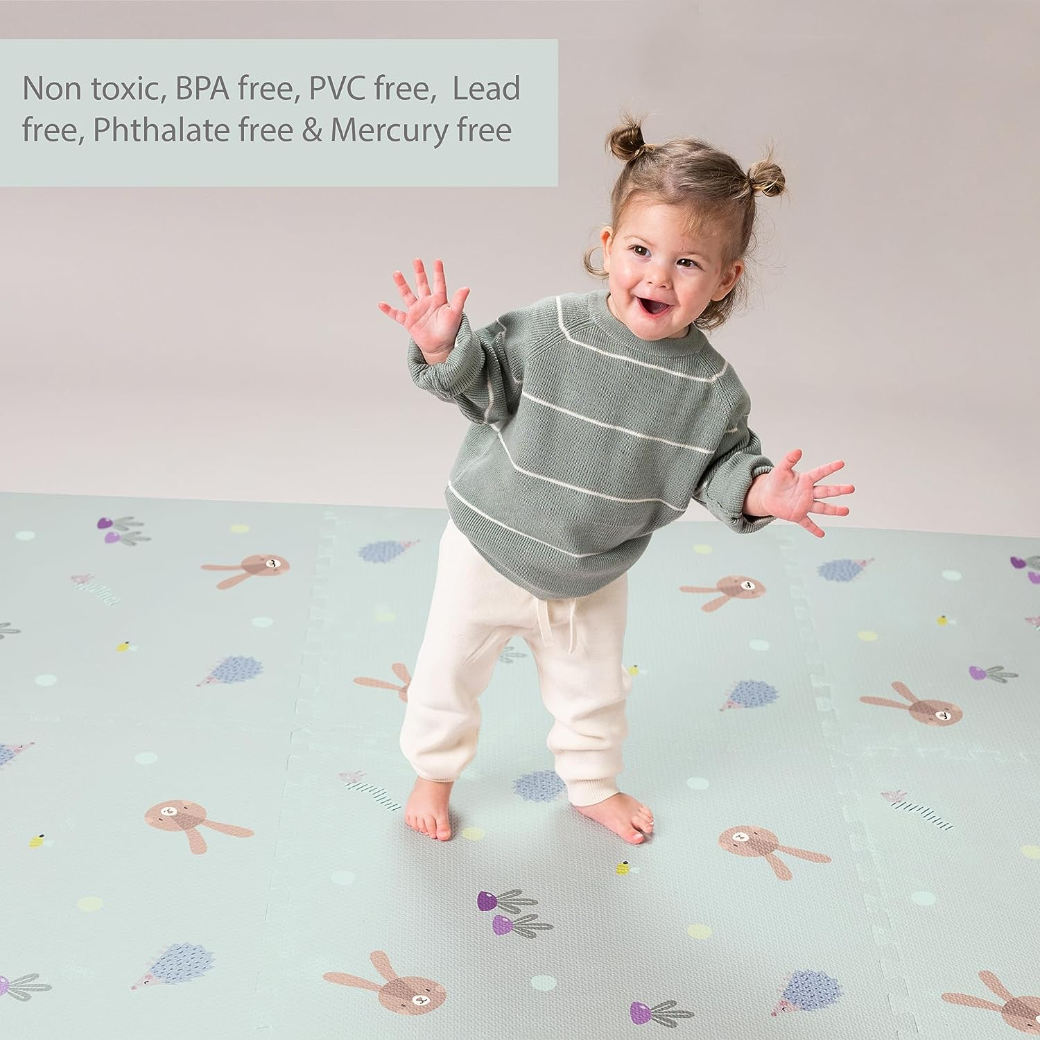 Taf Toys Soft Puzzle Mat - Play Pen Tummy Time and Crawling Mat for Baby with Interlocking Floor Tiles, 180X120 Cm Puzzle Floor for Infants and Toddlers (X-Large) image number 3