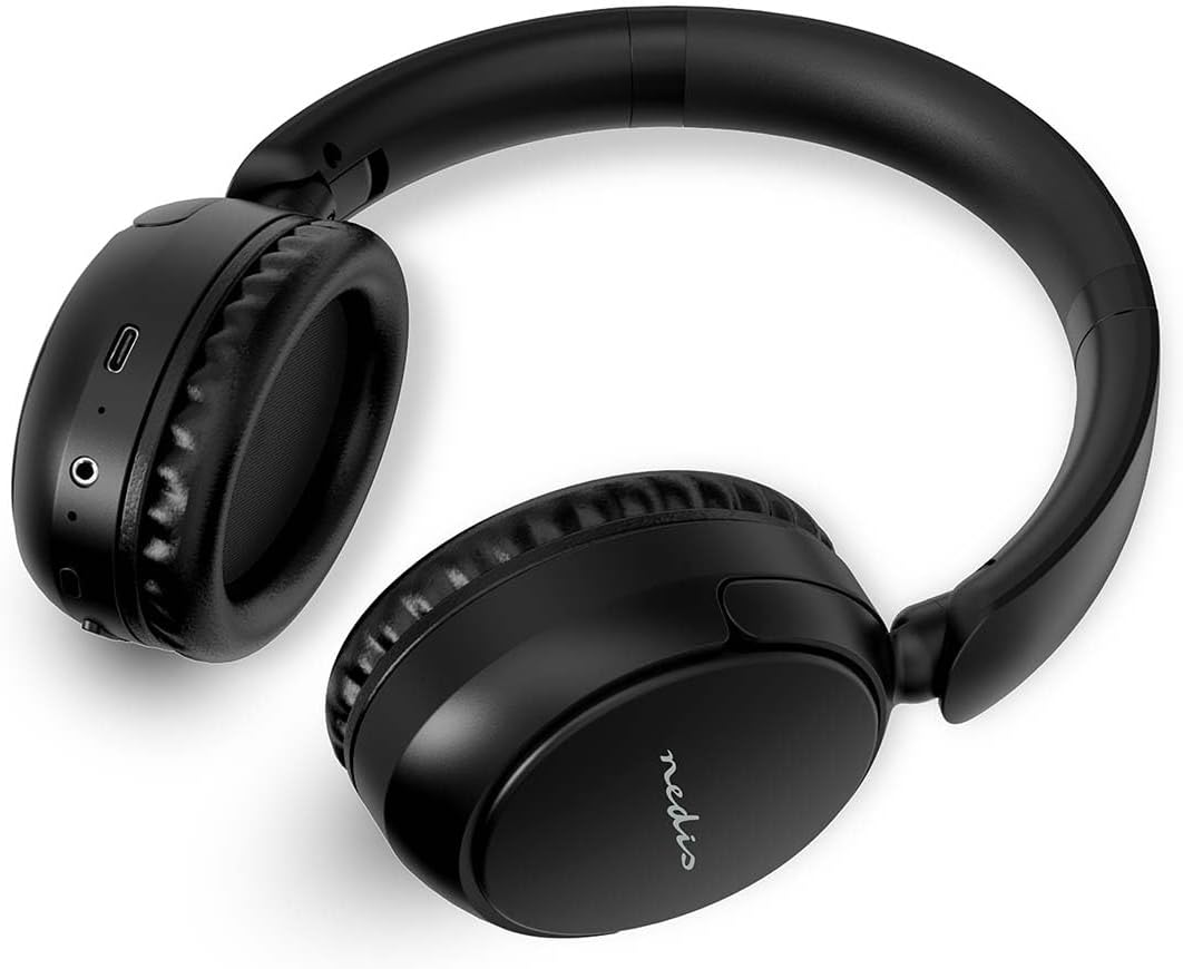 Nedis Wireless Over-Ear Headphones - Max. Battery Playtime: 12 Hours - Built-In Microphone - Press Ctrl - Voice Control - Volume Control - Black image number 1