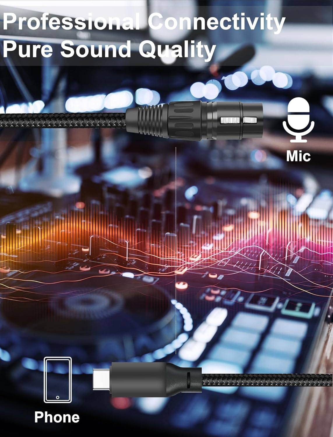 USB to XLR Cable, 3 M, for Phone to Microphone, Studio, Audio, Link Cable, Compatible with Mac OS X, Windows 98SE, 2000, XP, Vista, Windows7, Windows 8, Audio Video, Accessories USB Microphone Cable. image number 6