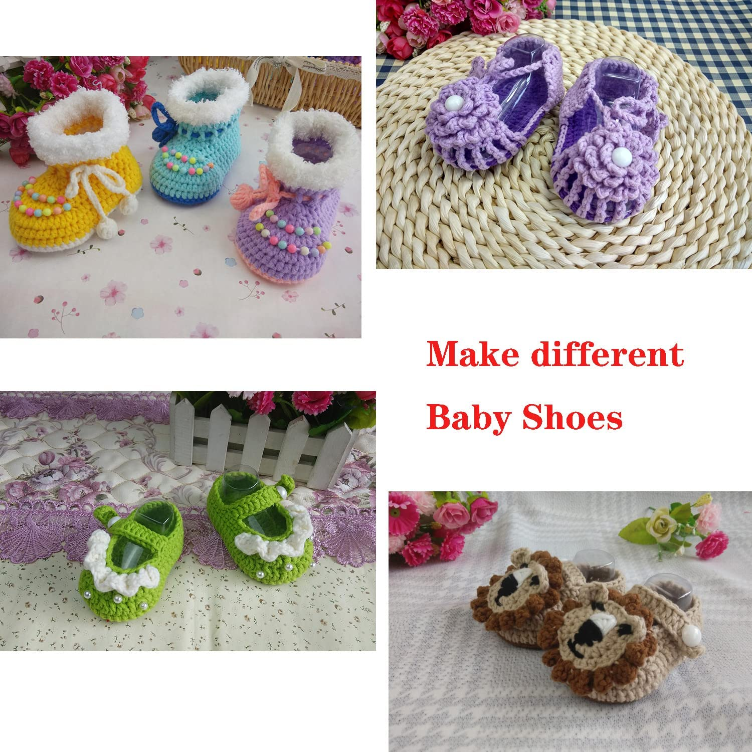 Baby Shoes Display Baby Booties Forms Baby Sock Display, 50Pcs 10Cm Clear Plastic Baby Feet Display Durable Toddler Crochet Baby Shoes Holder, Blue image number 2