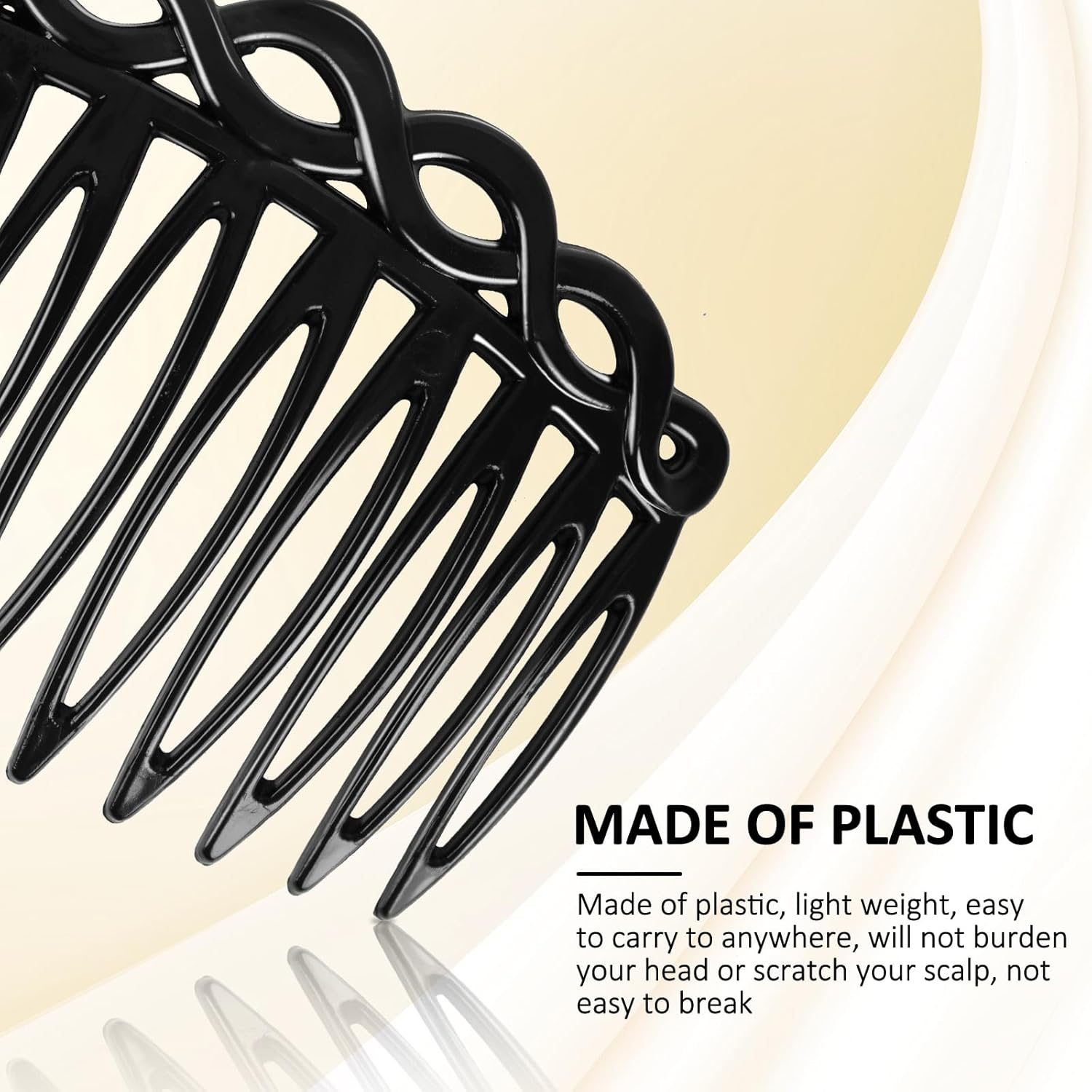 COMNICO 12 Pcs French Hair Side Combs, Women Hair Comb Accessories Set Plastic Twist Decorative Comb Hair Clips 4 Colors Bridal Wedding Veil Teeth Hair Combs for Multiple Hairstyles Girls Women image number 2