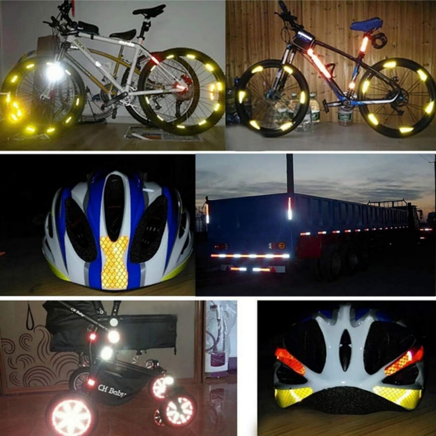 3 Colors Reflective Tapes, Outdoor Waterproof Reflector Night Safety Warning Tapes Stickers Silver, Red, Yellow Reflective Tape for Car Bicycles Clothing Trailer (5CM X 3M) image number 2